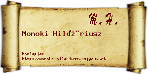 Monoki Hiláriusz névjegykártya